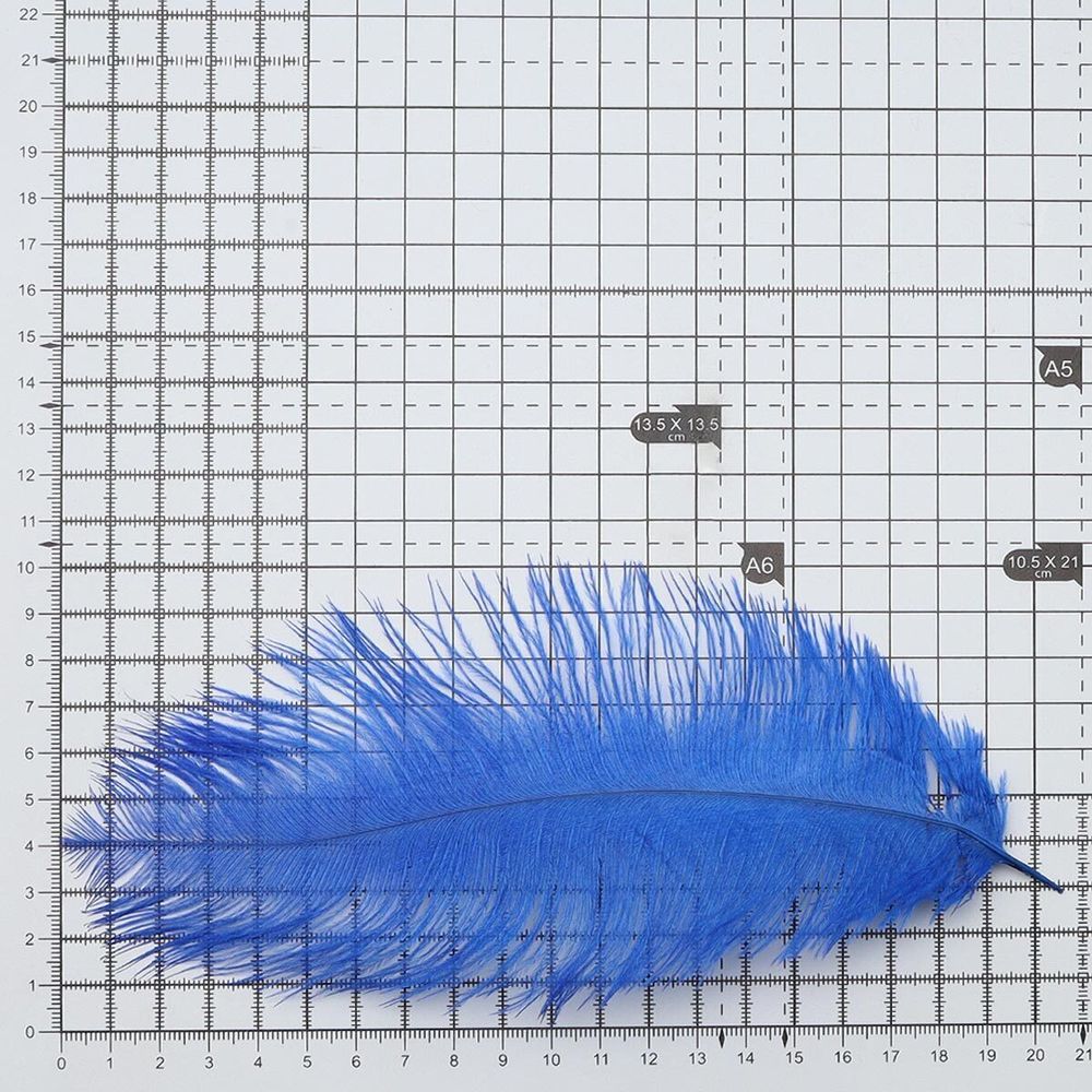 Перья страуса декоративные 20-25см, 10 шт в упак, синий