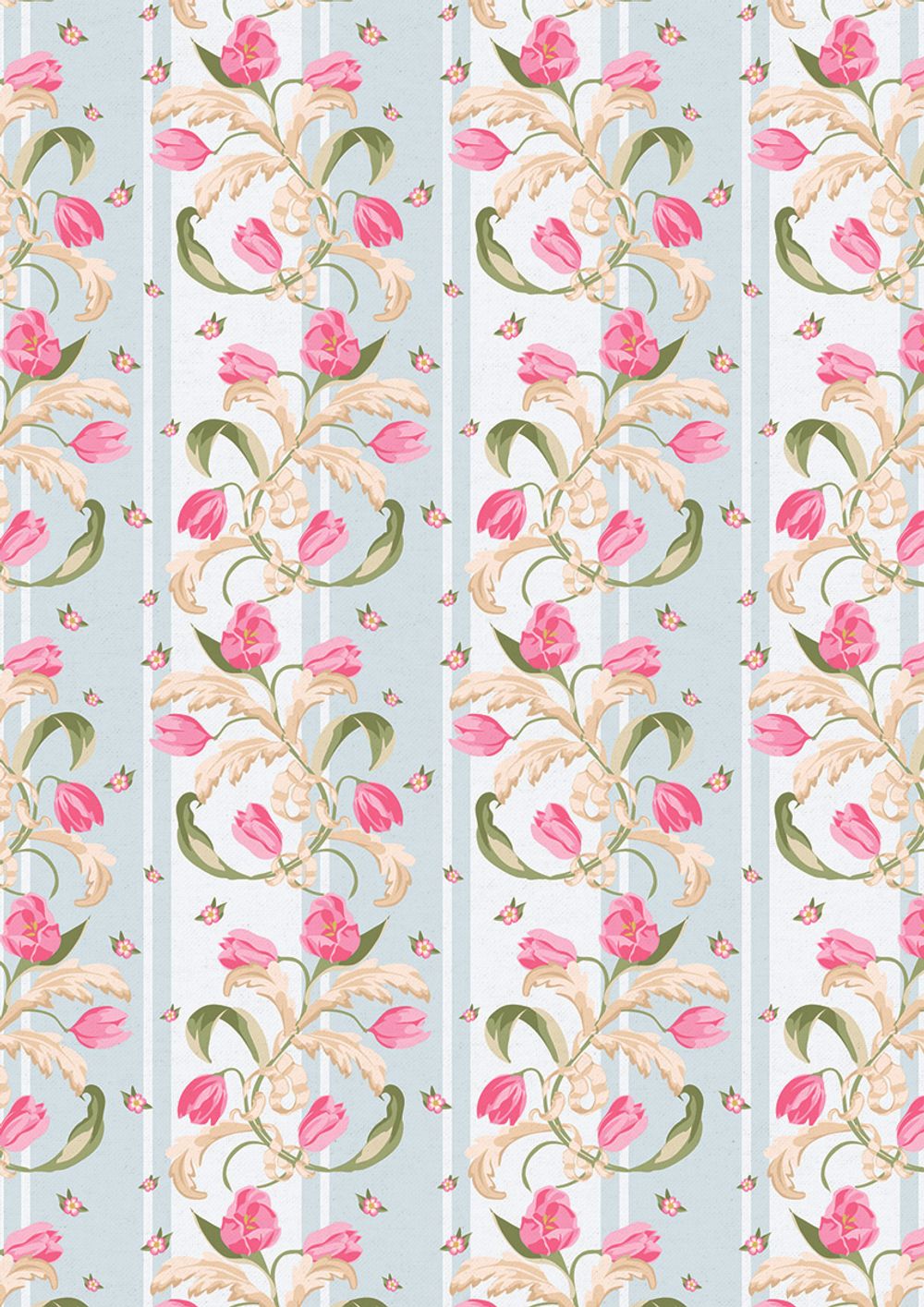 Ткань для пэчворка Peppy Весенний этюд панель, отрез 60х110 см, 146 г/м², ВЭ-05 голубой, Peppy