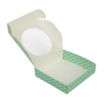 Коробка с окном для печенья 11.5х11.5х3 см, №2 Горошек мятный, S-Chief CBC-015