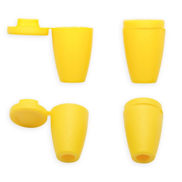 Наконечник для шнура пластик колокол ⌀6/9 мм, 14х11 мм, ПП, желтый, 100 шт