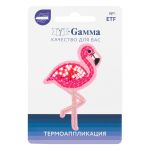 Термоаппликация № 07, 1 шт, 02-703 Фламинго с бисером 5х7.4 см, Gamma, ETF