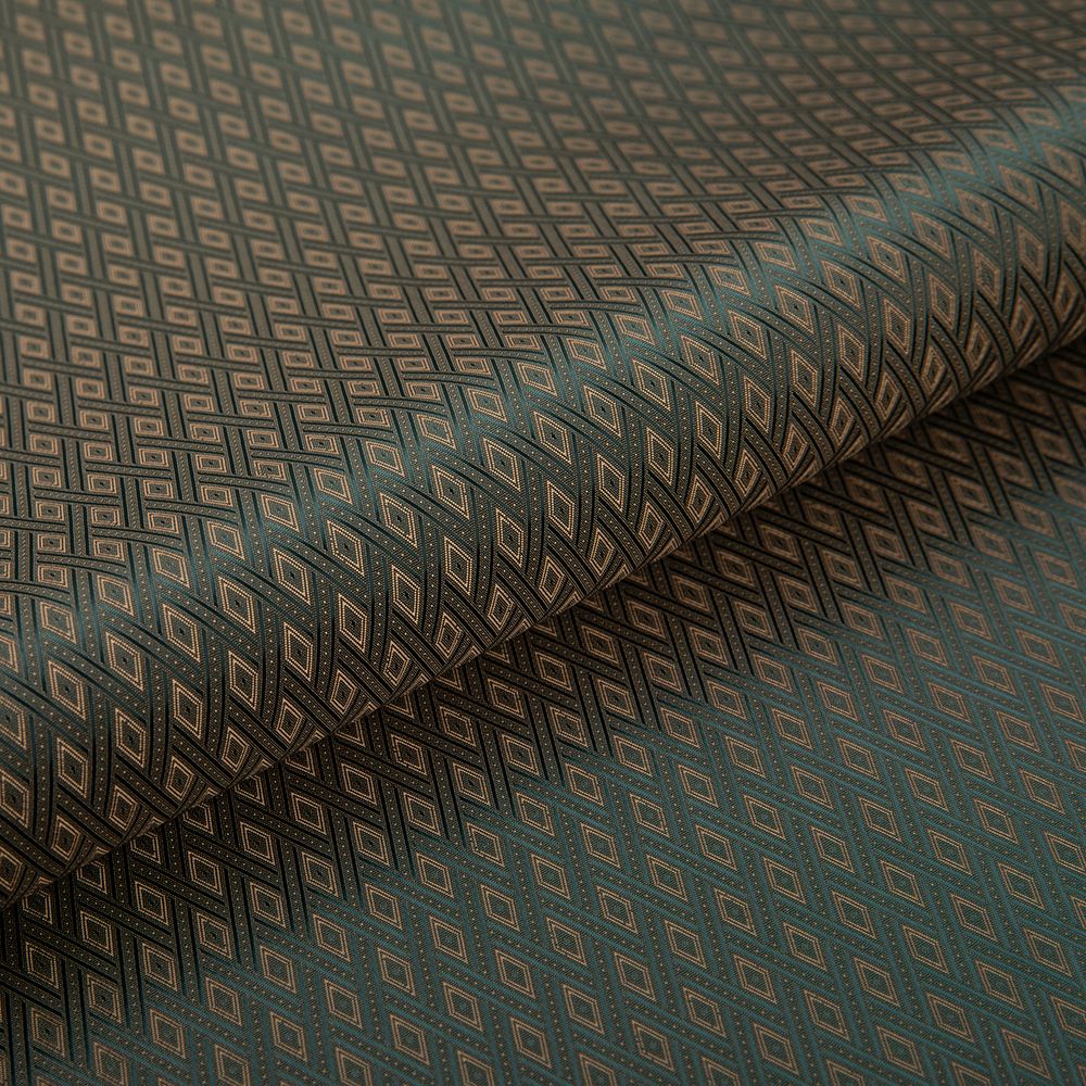 Ткань подкладочная (таффета) с рисунком 96 г/м², 100х145 см, 063 коричнево- черный (ромб), Gamma JTR