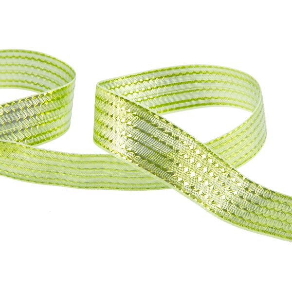 Лента металлизированная Стрела 25±2 мм / 25±0.5 метров, салатовый /lt.green, Blitz