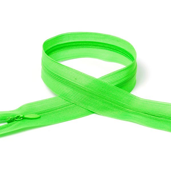 Молния потайная (скрытая) Т3 (3 мм) 1 зам., н/раз., 50 см, цв.F334 ярк.зеленый уп.50 шт