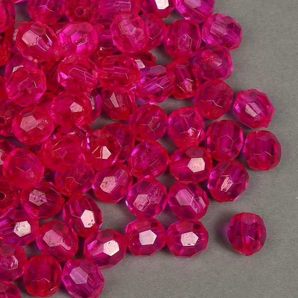 Бусины акрил ⌀10 мм, MG.3241-11, цв.11 малина, уп.500 г, Magic4Hobby
