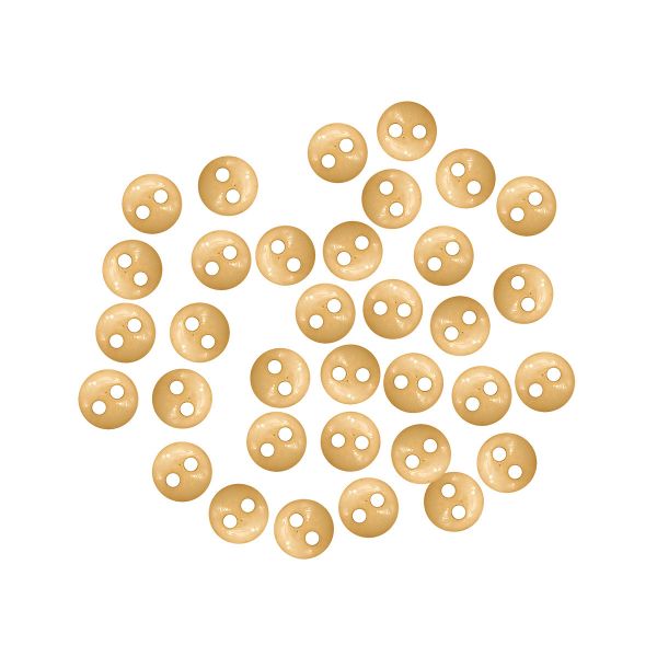 Украшения декоративные пуговицы Мини 2 прокола, 6мм, 50 шт ± 2 шт пластик, цв.бежевый