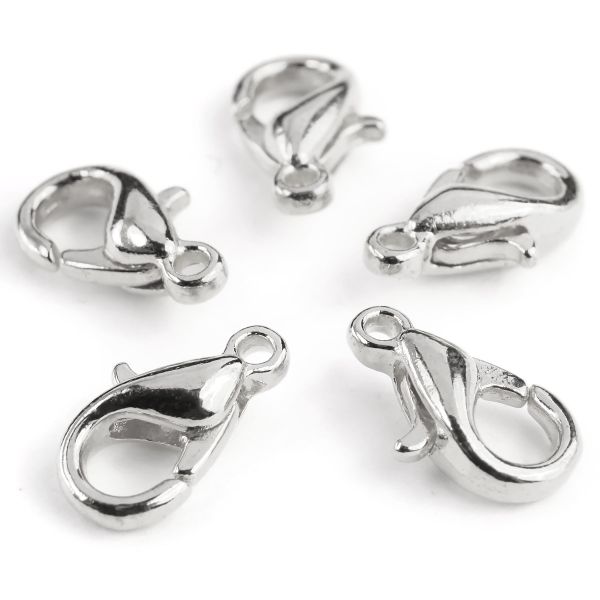 Замок карабин, 10 мм, 5 шт, Астра, серебро