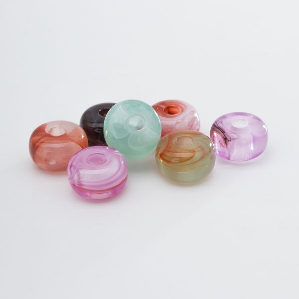 Бусины акрил ⌀4х7 мм, 50 г, прозрач. в цвете, шайба, Astra&Craft (кварцевый микс), 2460