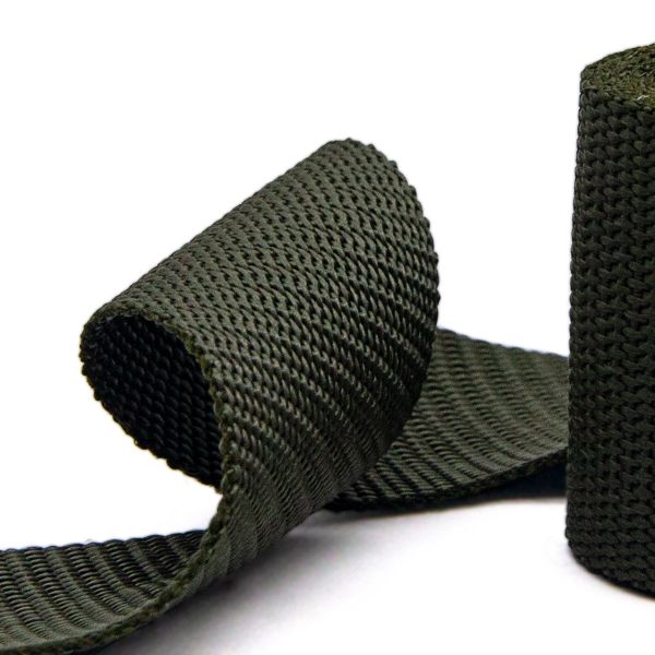 Стропа (ременная лента) 50 мм / 5х2.5 метра, толщ. 1.0 мм, [28 г/пог.м], 100% п/э, 32 хаки