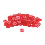 Пуговицы 4 прокола 18L (11мм), пластик (col.09 красный), CN_2846, 72 шт