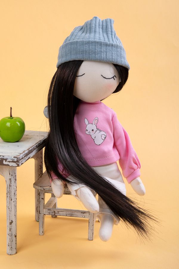 Трессы для кукол 25 см, 100 см, 34 г, 06 черный, HobbyBe HAR-3