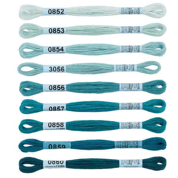 Набор мулине Gamma, 10, 9х8 м, Морская волна
