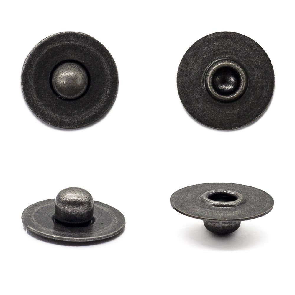 Хольнитены ⌀9 мм, |БЕЗ ГВОЗДЯ|, BIG, т.серебро, 100 шт