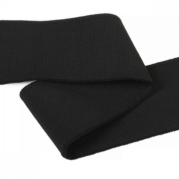 Подвяз (довяз) трикотажный 6.0х80 см, черный, 100% п/э, 5 штук