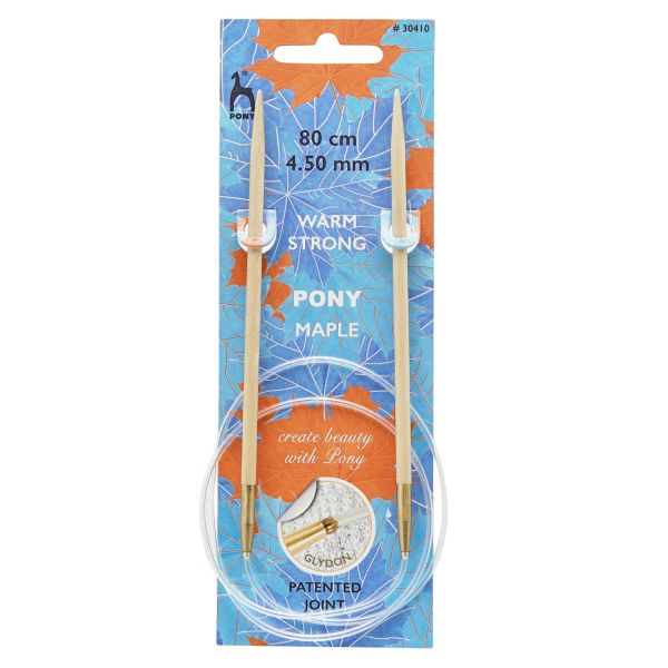Спицы круговые Pony Maple ⌀4.5 мм, 80 см, клен, 30410