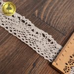 Кружево вязаное (тесьма) 45 мм / 10 метров, цв.22 серый лен, Kruzhevo