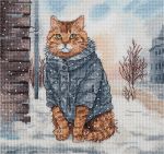 Набор для вышивания нитками Panna J-7500, Мартовский кот, 16х16 см