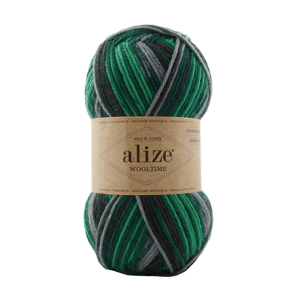 Пряжа Alize (Ализе) Wooltime / уп.5 мот. по 100 г, 200 м, 11012 секционный