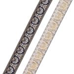 Лента (тесьма) жаккардовая 33.0 мм / 10±0.5 метров, черный/серебро, 3AR2681