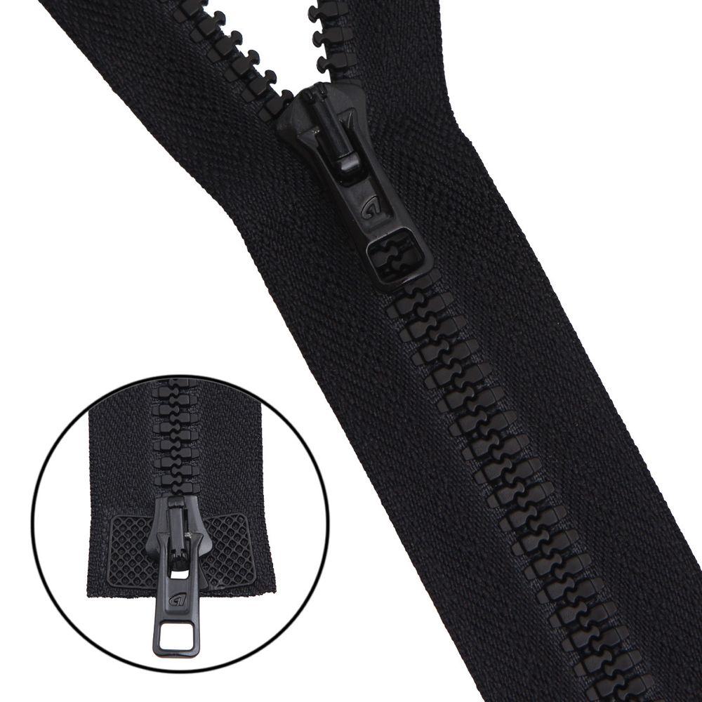 Молния трактор Arta Т6 (6 мм) 2 зам., разъем., 100 см, ОПТ. УП. 25 ШТ., 077 черный