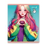 Тетрадь ученическая общая, матовый сплошной лак+запечат.форзац+титул лист A5+ 96 л. на скобе 65 г/м², белизна 100 %, 5 шт, клетка, 01125 Микс-Залайкай, Светоч Т79