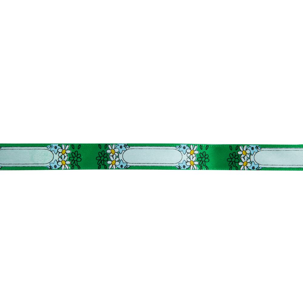 Лента атласная с рисунком 12.0 мм / 22.8 метров, F40/134 Цветы/зеленый, Gamma ALP-124