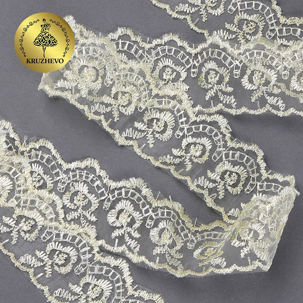 Кружево капроновое 45 мм / 9.14 м, TBS.30010 цв.084 (4) бежевый, Kruzhevo