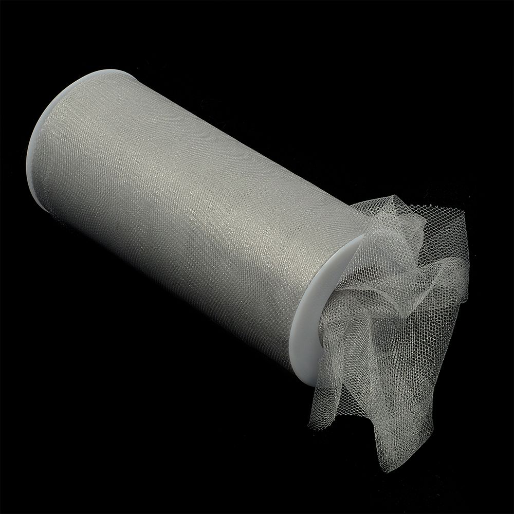 Фатин на шпульке средней жесткости блестящий 150 мм / 22.86 метра, TBY.MSS.170.18, цв.18 серый