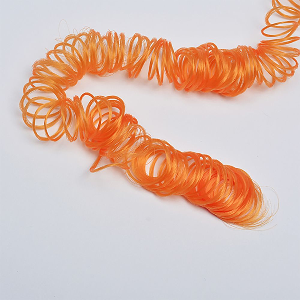 Волосы для кукол, кудряшки длина, уп. 180 см, цв. оранжевый