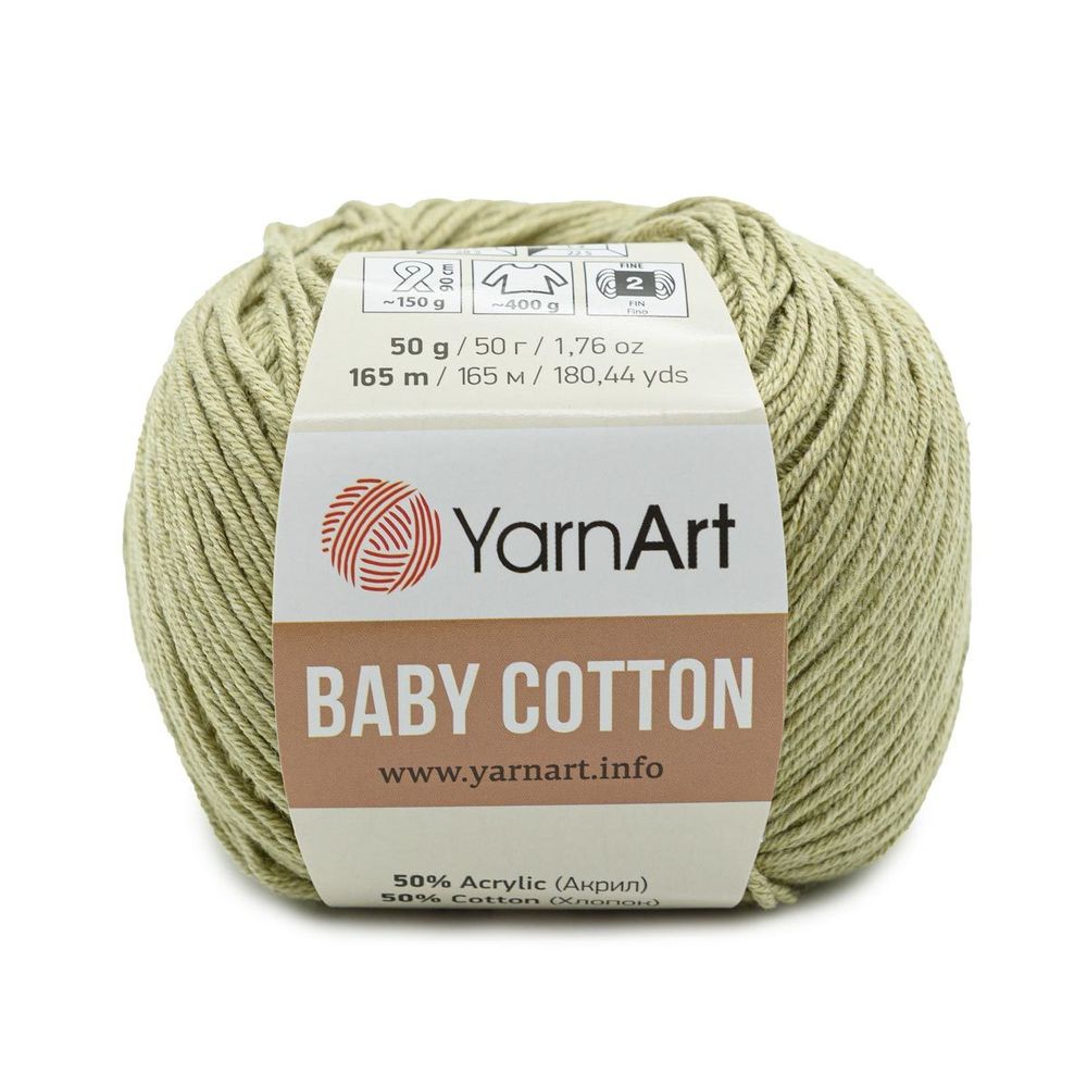 Пряжа YarnArt (ЯрнАрт) Baby Cotton / уп.10 мот. по 50 г, 165м, 434 серая дымка