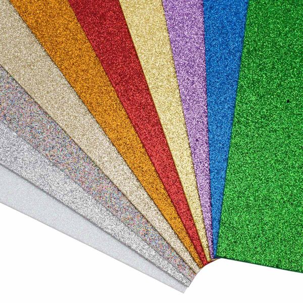 Фоамиран с глиттером ассорти 20х30см, 2мм, 10 шт, Astra&Craft, EVA-1012