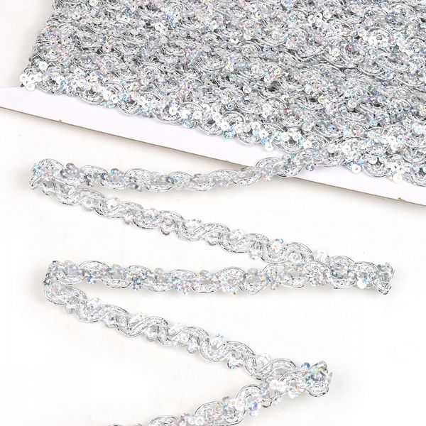 Тесьма отделочная 10 мм, 13-12869 цв.серебро уп.13.71м