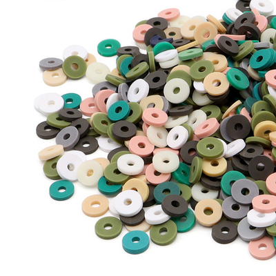 Бусины полимерная глина ⌀6 мм, плоские, 20г, Astra&Craft (B31 хаки микс)