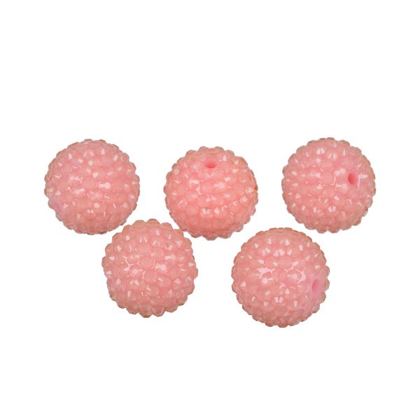 Бусины пластик ⌀22 мм, 5 шт, №11 розовый, Zlatka BWR-22