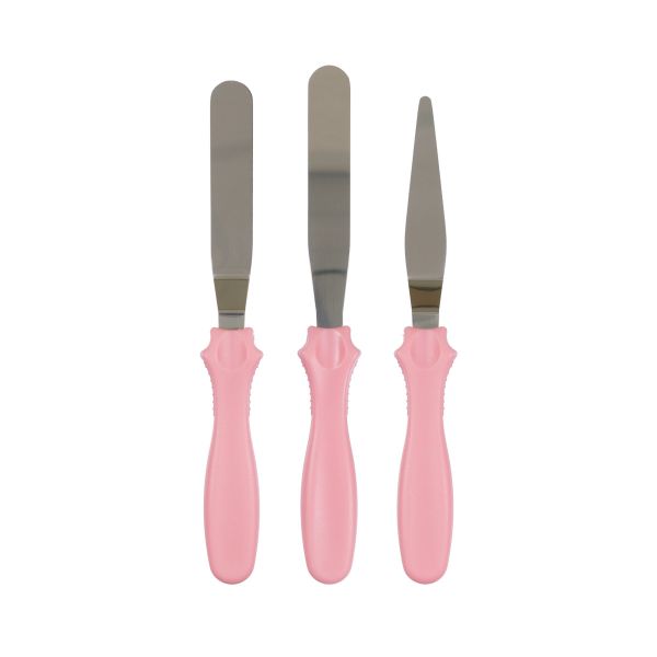 Набор лопаток для торта, 3 шт, №2 розовый, S-Chief SHF-0037