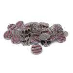 Пуговицы на ножке Твидовая 36L (23мм), металл (Blue/Red (синий/красный/серебро)), ME-651, 36 шт