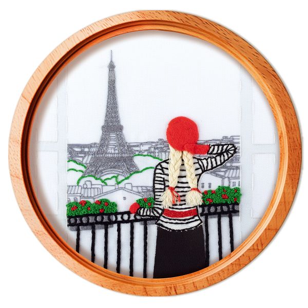 Набор для вышивания нитками Panna Живая картина JK-2347, Увидеть Париж, 15.5х15.5 см