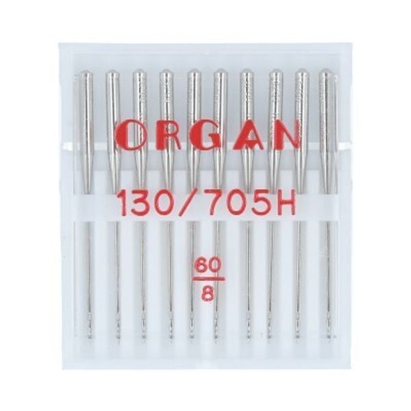Иглы для швейных машин базовые универсальные 130/705 H, №60, 10 игл, в пенале 5110060 60, ORGAN