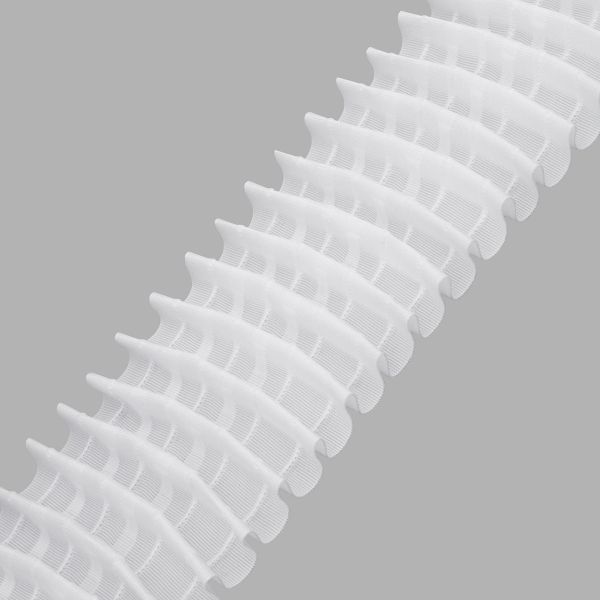 Лента (тесьма) шторная: сборка параллельная (1:2) 100 мм / 50 метров, (2 ряда петель, 4 шнура), белый, 1090t