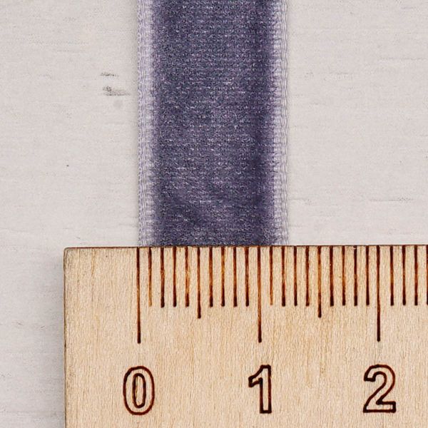 Лента бархатная (тесьма) 12.0 мм / 32.9±2 метров, 0081-1211, 189 серо-голубой