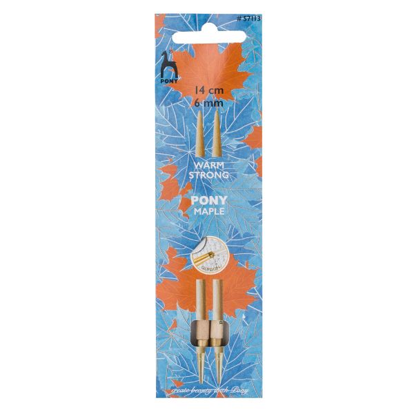 Спицы съемные Pony Maple ⌀6.0 мм, 14 см, клен, 2 шт, 57113