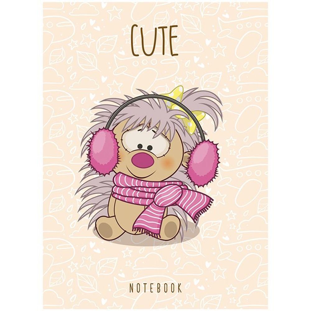 Записная книжка двойная обложка А6 32 листа с "Movie" эффектом "Крутой ежик"