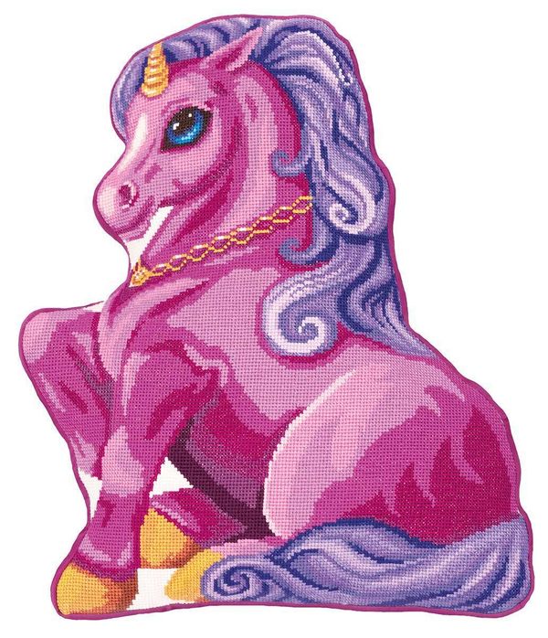 Набор для вышивания нитками Panna, Подушка Мой единорог, 38х44 см