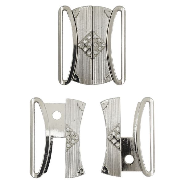 Пряжка ременная металл 40 мм (никель), 4 шт