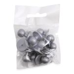 Пуговицы Пукли для поварских курток 12 шт, 10мм (d основания=18мм, h=16мм) (серебро)