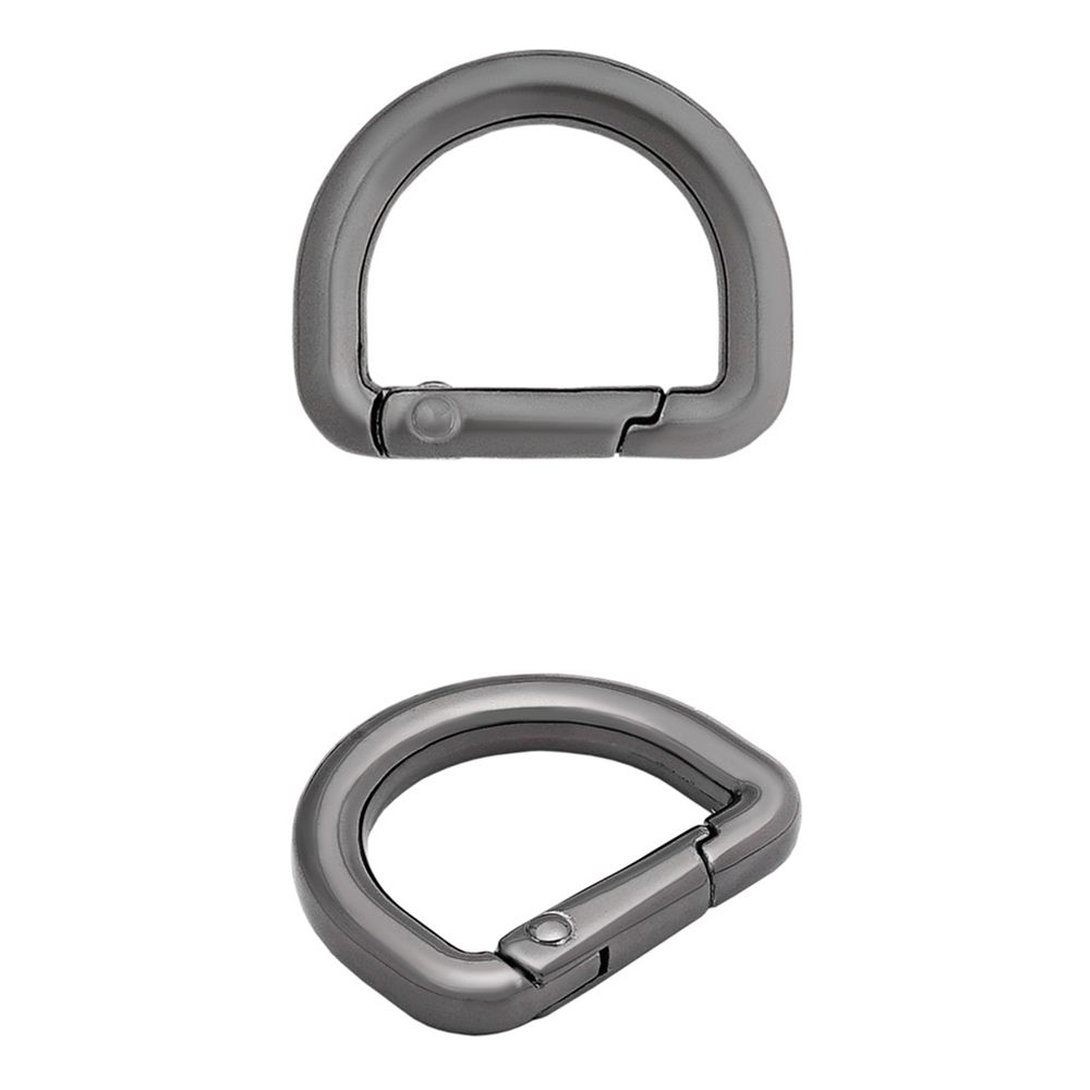 Карабин металл полукольцо 20.0 мм, олово (черный никель), MB_2232, 6 шт