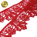 Кружево гипюр (плетёное) 35 мм / 13.71 метров, TBY.SUN.10(0872), цв.F162 красный