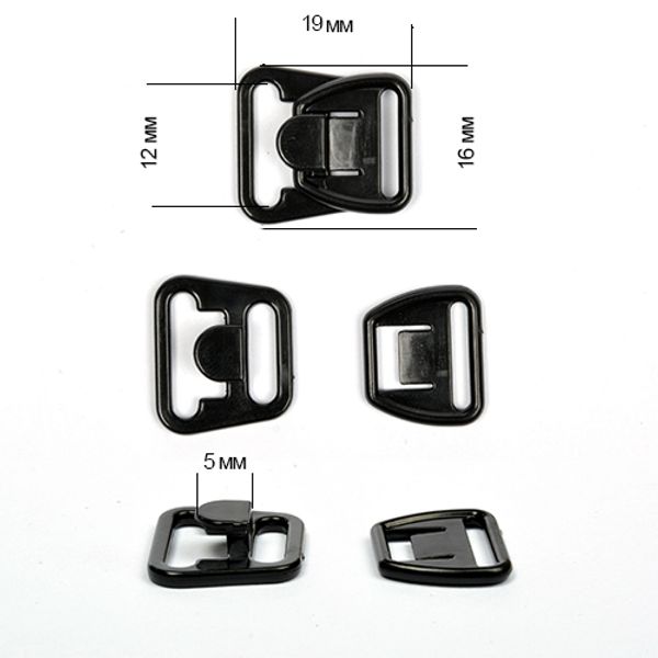 Крючки для бюстгальтера для кормящих мам пластик 12.0 мм, цв.черный, 20 шт