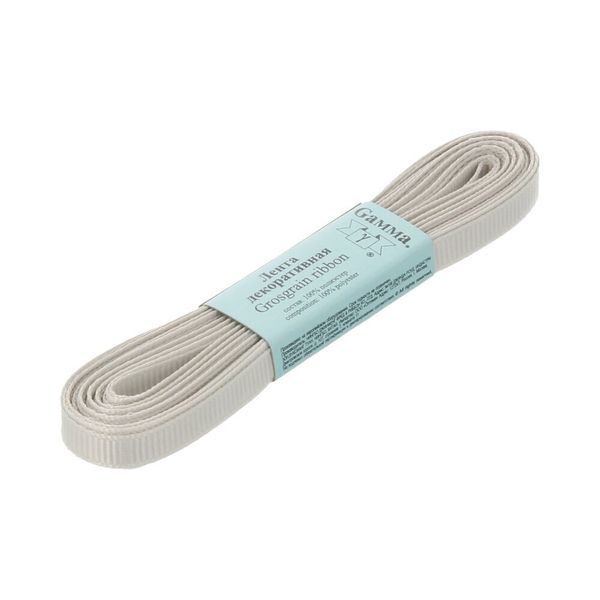 Лента репсовая нарезка 06.0 мм / 10 шт по 5.4 метра, 104 св.серый, Gamma GR-06