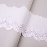 Кружево шитьё широкое 100 мм / 10 м, белый, Gamma GYEM-10002